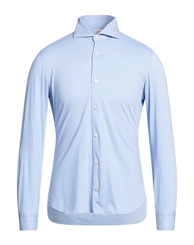 BARBA Napoli Solid colour shirt Light blue 85% Polyamide, 15% Elastane