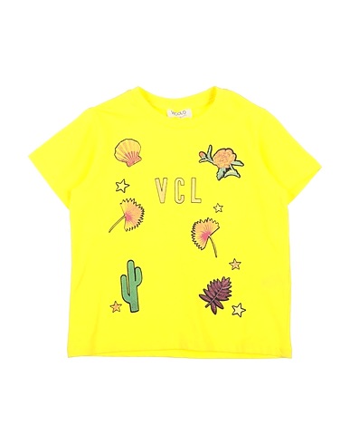 VICOLO T-Shirt Gelb 95% Baumwolle, 5% Elastan