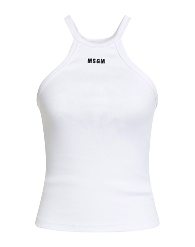 MSGM Top Bianco 95% Cotone, 5% Elastan