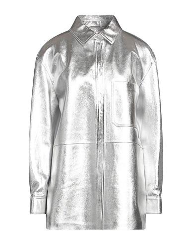 DESA 1972 Solid colour shirts & blouses Silver 100% Leather