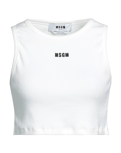 MSGM Top White 95% Cotton, 5% Elastane