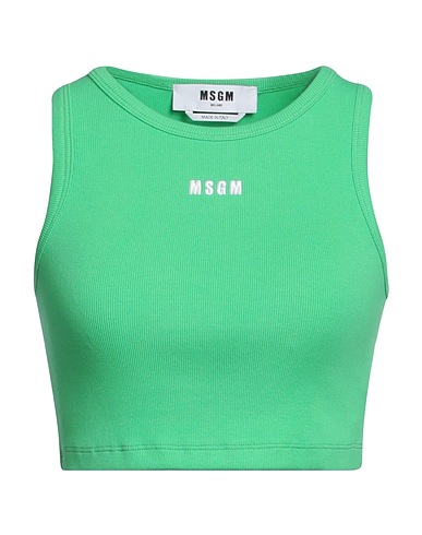 MSGM Top Verde chiaro 95% Cotone, 5% Elastan