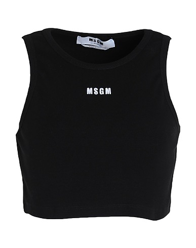MSGM Top Nero 95% Cotone, 5% Elastan