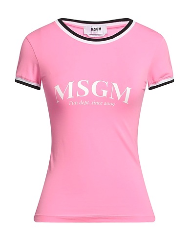 MSGM T-shirt Pink 90% Cotton, 10% Elastane, Polyamide