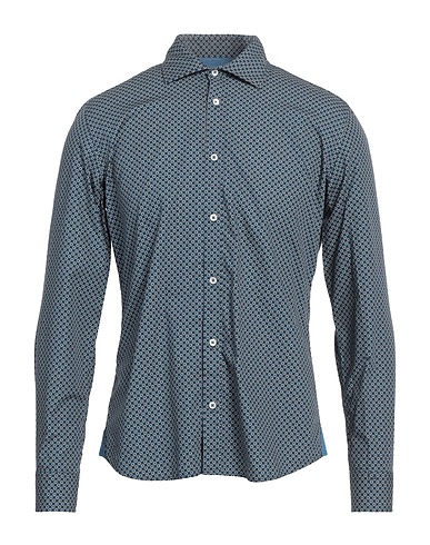 ALTEA Patterned shirt Slate blue 100% Cotton