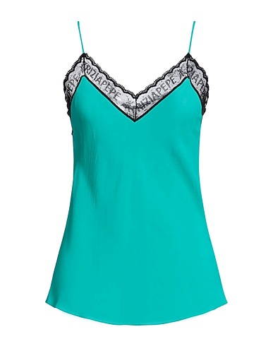 PATRIZIA PEPE Camisole Emerald green 100% Viscose, Cotton, Polyamide