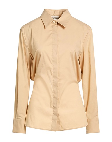 SEMICOUTURE Shirts Beige 79% Cotton, 18% Polyamide, 3% Elastane