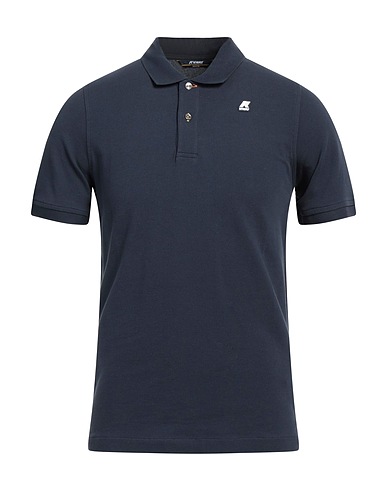 K-WAY Polo shirt Midnight blue 95% Cotton, 5% Elastane