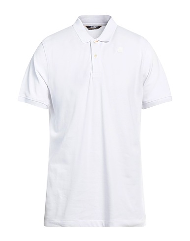 K-WAY Polo shirt White 95% Cotton, 5% Elastane