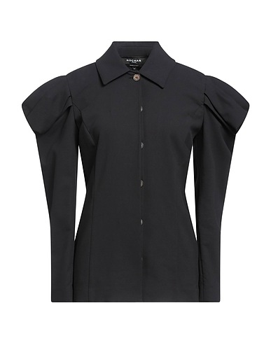 ROCHAS Solid colour shirts & blouses Black 96% Cotton, 4% Elastane