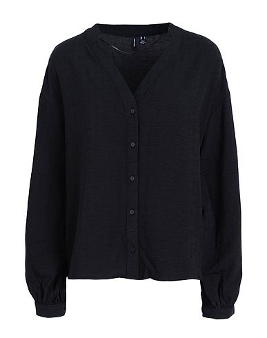 VERO MODA Solid colour shirts & blouses Black 50% Polyester, 50% Recycled polyester