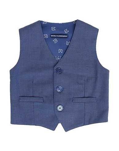 DANIELE ALESSANDRINI Suit vest Blue 79% Polyester, 19% Viscose, 2% Elastane