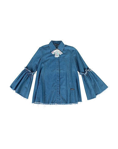 MARCO BOLOGNA Solid colour shirts & blouses Blue 65% Cotton, 35% Polyester