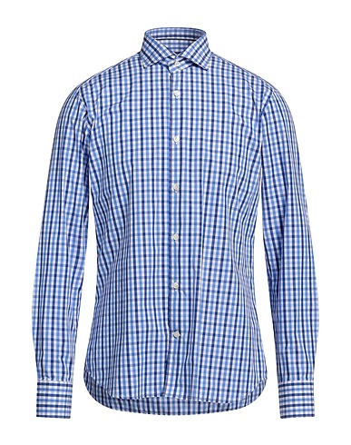 CALIBAN Checked shirt Blue 100% Cotton