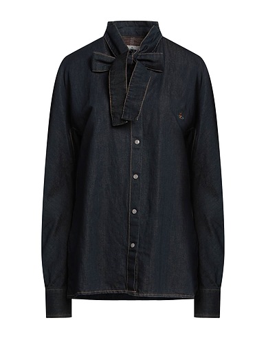 VIVIENNE WESTWOOD Denim shirt Blue 63% Cotton, 37% Linen