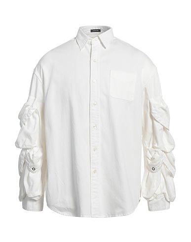 R13 Chemise de couleur unie Blanc 100% Coton