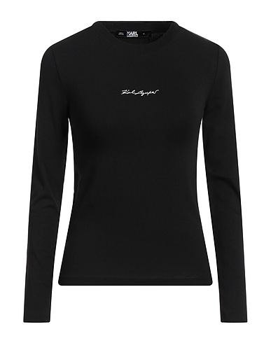 KARL LAGERFELD Basic T-shirt Black 94% Cotton, 6% Elastane