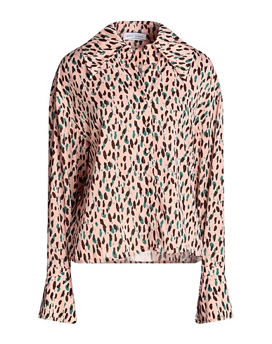 WEILI ZHENG Patterned shirts & blouses Pink 100% Polyester