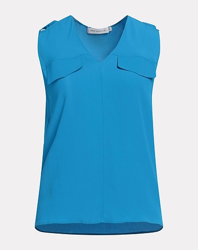 SIMONA CORSELLINI Top Bleu 83% Acétate, 17% Soie