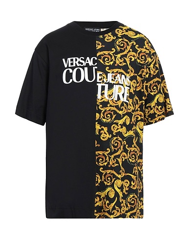 VERSACE JEANS COUTURE T-shirt Giallo 100% Cotone