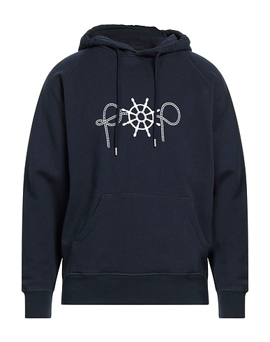POP TRADING COMPANY Hooded track jacket  Navy blue 100% Cotton