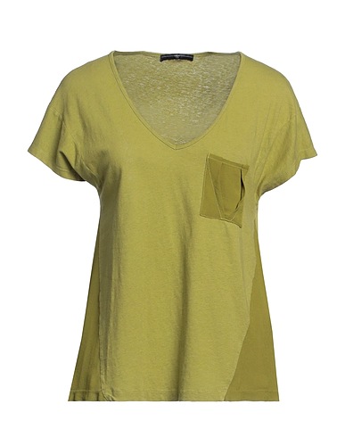 HIGH T-shirt Verde militare 70% Cotone, 30% Lino, Rayon