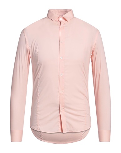GREY DANIELE ALESSANDRINI Chemise de couleur unie Rose clair 70% Coton, 26% Polyamide, 4% Élasthanne