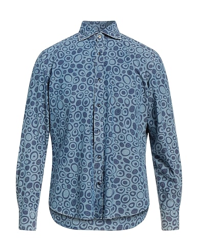 GIANNETTO PORTOFINO Patterned shirt Blue 100% Cotton