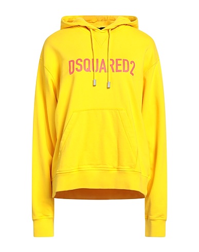 DSQUARED2 Hooded sweatshirt Yellow 100% Cotton, Elastane