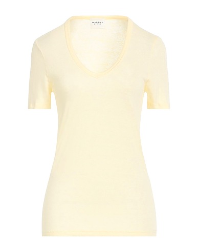 MARANT ÉTOILE Basic T-Shirt Pastellgelb 100% Leinen