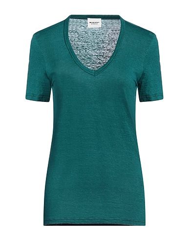 MARANT ÉTOILE Basic T-Shirt Smaragdgrün 100% Leinen