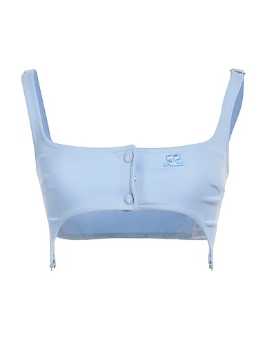 COURRÈGES Top Light blue 83% Polyester, 17% Acetate