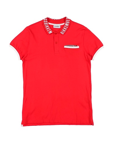BIKKEMBERGS Polo shirt Red 100% Cotton
