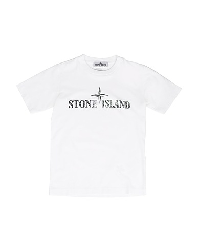 STONE ISLAND JUNIOR T-shirt White 100% Cotton