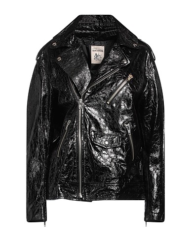SEMICOUTURE Biker jacket Black 100% Soft Leather