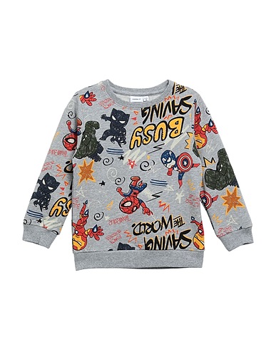 NAME IT® Sweat-shirt Gris 95% Coton, 5% Élasthanne