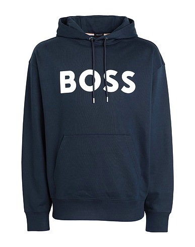 BOSS Hooded sweatshirt Midnight blue 100% Cotton