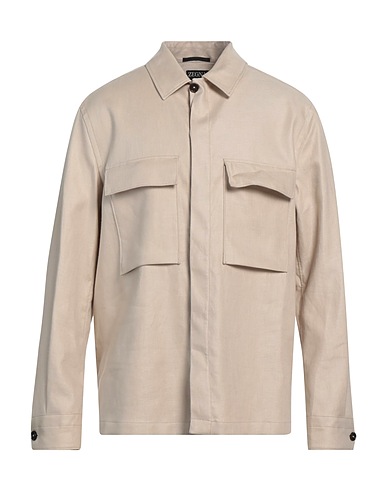 ZEGNA リネンシャツ ベージュ リネン 100%
