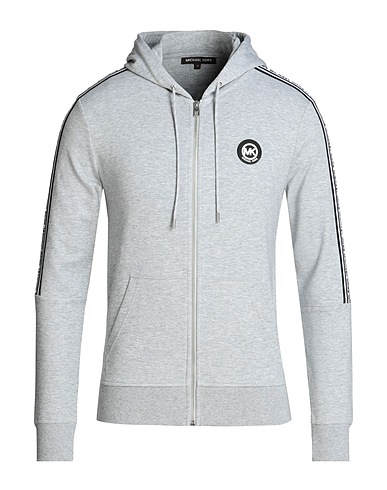 MICHAEL KORS MENS Hooded track jacket  Light grey 75% Cotton, 25% Polyester