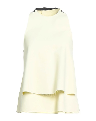 JIL SANDER Top Pastel yellow 100% Viscose, Cow leather