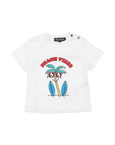 PLEASE T-shirt Bianco 100% Cotone