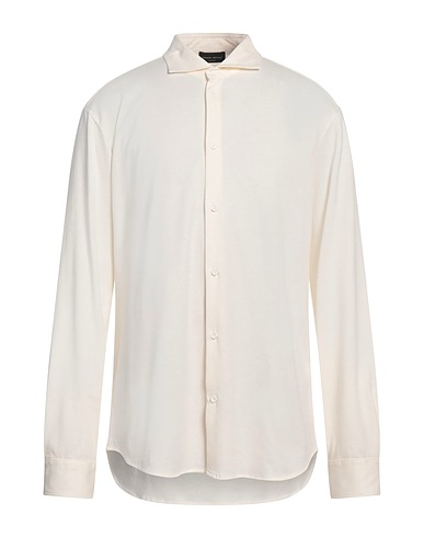 ROBERTO COLLINA Solid color shirt Ivory 100% Cotton