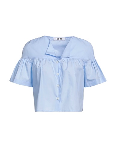GRIFONI Hemden und Blusen einfarbig Hellblau 100% Baumwolle