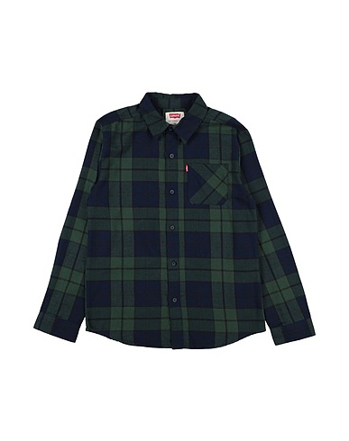 LEVI'S Patterned shirt LVB LS FLANNEL ONE POCKET SHIR
 Dark green 60% Cotton, 40% Polyester