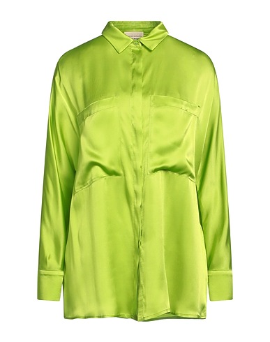 SEMICOUTURE Camicie e bluse tinta unita Verde lime 87% Acetato, 13% Seta