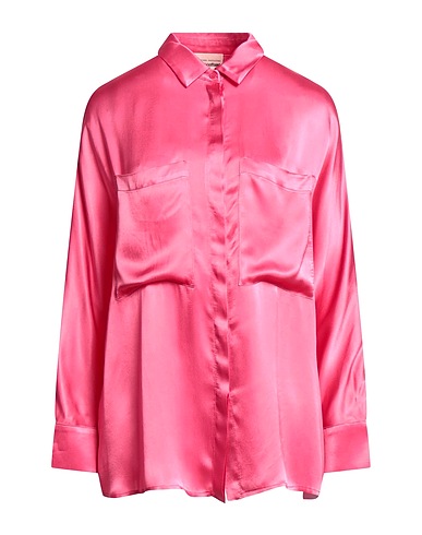 SEMICOUTURE Chemises et chemisiers de couleur unie Magenta 87% Acétate, 13% Soie