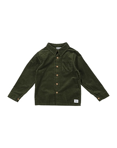 NAME IT® Camicia tinta unita Verde militare 100% Cotone