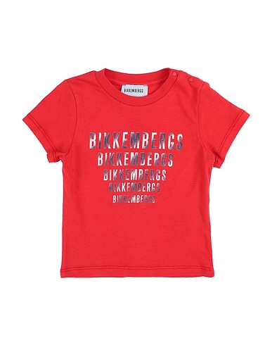 BIKKEMBERGS T-shirt Red 95% Cotton, 5% Elastane