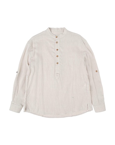 DANIELE ALESSANDRINI Solid colour shirts & blouses Beige 55% Viscose, 45% Linen