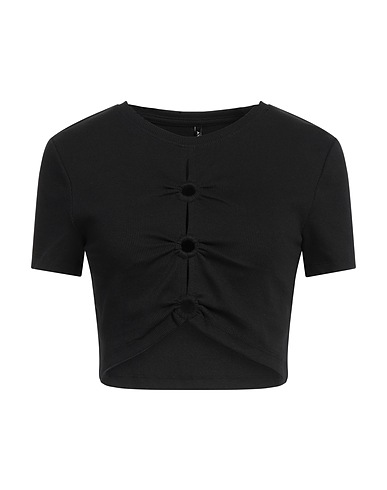 ONLY Cropped Top Schwarz 95% Baumwolle, 5% Elastan